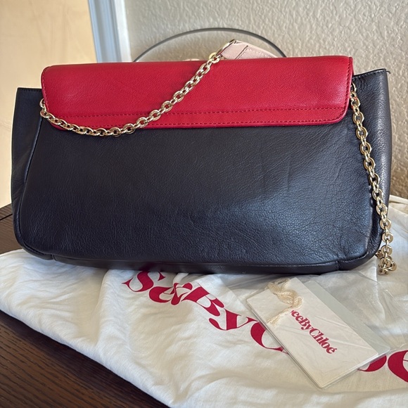 See by Chloé Two-Tone Leather Flap Shoulder Bag - Picture 8 of 10